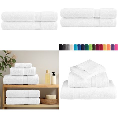 Premium-Saunatücher SOLUND 2 Stk Weiß 80x200 cm 600 g/m² - Saunatücher - Baumwollhandtücher - Wellnessaccessoires - Saunakabine Zubehör - Strandtücher - Home & Living (1/5)