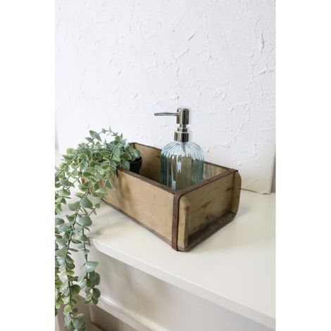 10x Holzkiste Ziegelform Altholz Buche Organizer Aufbewahrungsbox Vintage (1/5)