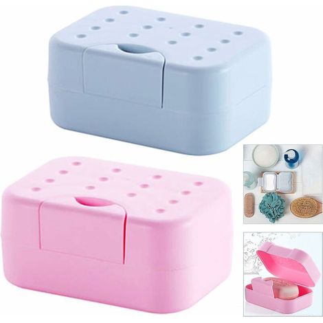 Boite Savon Voyage 2 Pack Portable Porte Savon avec Couvercle Boite a Savon Plastique Porte-Savon étanche Conception de Serrure Adaptée aux Voyages Randonnée, Famille, Douche, Salle de (1/5)