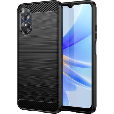 Funda para Oppo A17, Karbon, negra (1/5)