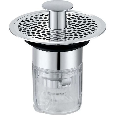 Bonde Lavabo Universel, Bouchon de Lavabo Pop-Up, Bonde de Lavabo avec crépine Anti-colmatage, Bouchon Lavabo Universel avec Valve à Eau magnétique 34-38mm
