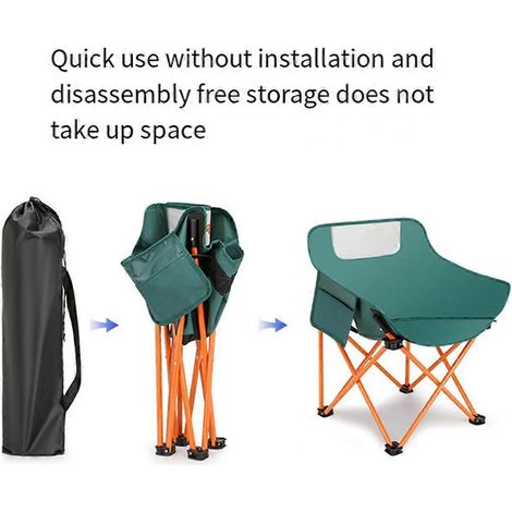 Chaises de camping pliantes portables, chaise d'extérieur noire-- (1/5)