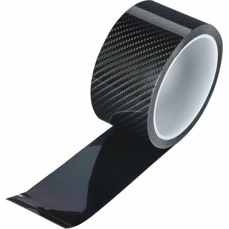 Rollo de fibra de carbono, adhesivo negro para protección de bordes de puertas de coche, película protectora de fibra de carbono negra (5 cm x 3 m) (1/5)
