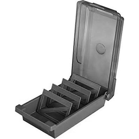 Boîte de rangement grande capacité pour cartes de visite avec couvercle, 4 séparateurs et 20 guides AZ pour 500 cartes (1/5)