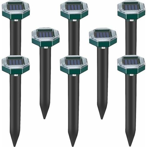 8er-Pack Ultraschall-Spikes zur Abwehr von Maulwürfen, Schlangen und Wühlmäusen, solarbetrieben für Rasen, Garten und Hof, Sardinenabwehr (1/5)