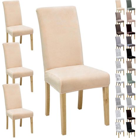 Stuhlbezüge 4/6 Stück, Jacquard, weich & dehnbar, für Esszimmer, Küche, Büro (1/5)