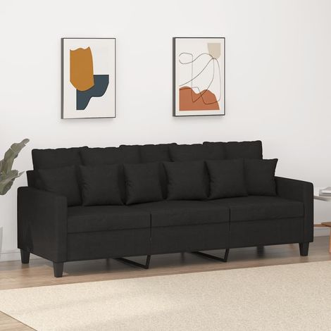 Canapé à 3 places, Canapé droit, Banquette Sofa de Salon Noir 180 cm Tissu WFE854626 DESIGN IN (1/5)