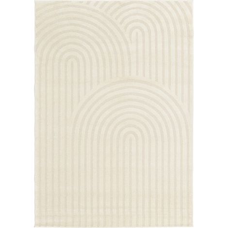 BOBOCHIC - Tapis poils courts JADA motifs abstraits 160x230 Beige (1/5)