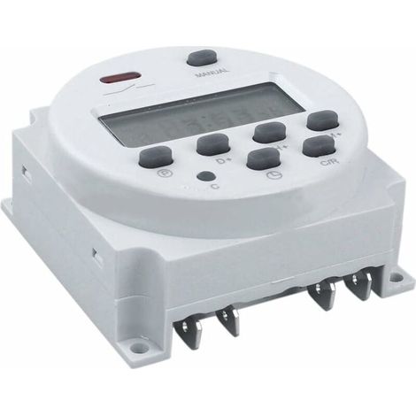 CN101 Minuterie numérique 12 V DC/AC, interrupteur de relais de temps programmable LCD pour prises électriques Blanc-LIAIKI (1/3)