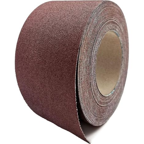 Rouleau de papier abrasif alumineux grain 120, 7,6 cm x 15 m, pour le travail des métaux, du bois, la restauration de meubles et le ponçage de tuyaux automobiles. (1/5)