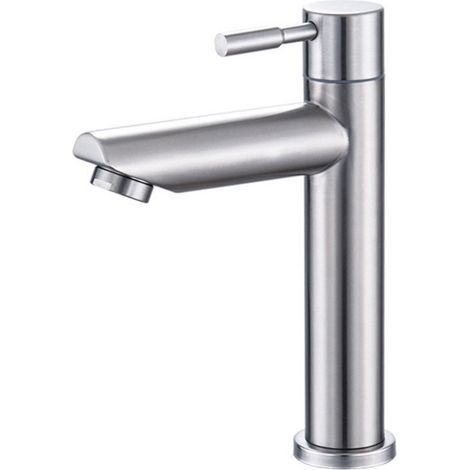 Kaltwasser-Waschtischarmatur – Gehäuse aus verchromtem Kupfer – Integrierte Keramikkartusche – Herausnehmbarer Luftsprudlerfilter – Für Badezimmerwaschbecken – 1 Stück (1/5)