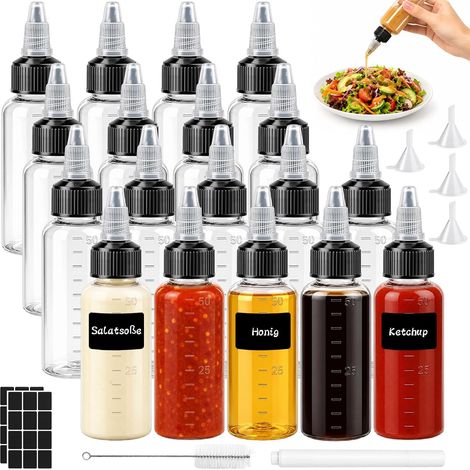 18 Pcs Bouteille Sauce 50ml, Bouteille en Plastique à Presser (1/5)