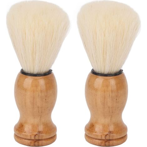 Mini Blaireau, Blaireau à Barbe, Blaireau à Manche en Bois, pour Hommes, pour Voyage à Domicile (1/5)