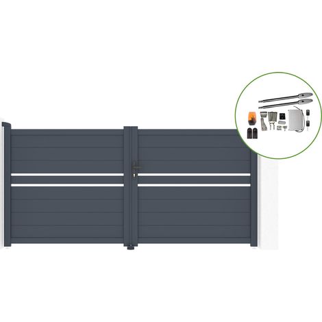 Portail battant 3m CIMONE H.140cm alu + motorisation TANKER B250 (1/5)