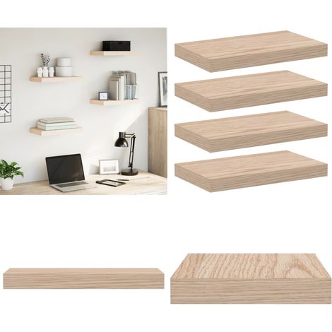 vidaXL Schweberegale 4 Stk. 40x23,5x4 cm Holzwerkstoff (1/5)