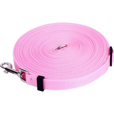 Laisse longue pour chien, 32,8 pieds, réglable, Portable, entraînement pour grands chiens, randonnée, Camping, natation, rose (1/5)