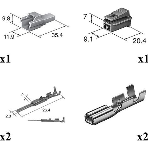 Kit Connecteur HM Series Mâle Femelle 2 Voies
