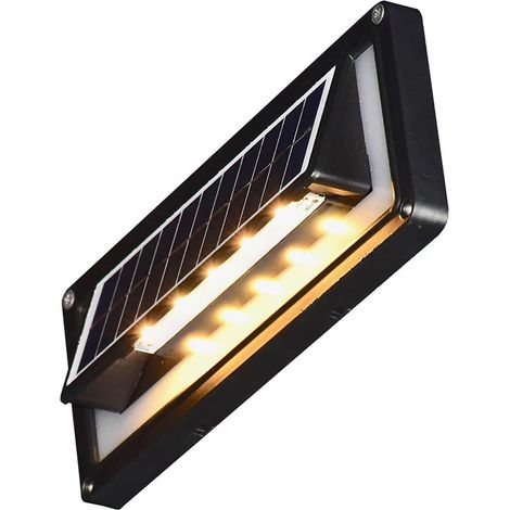Solarsys - Lampe Solaire Murale Étanche IP65, 120 Lumens, 5 LED, 2200mAh, Allumage Automatique, ABS+PC+Aluminium - pour Escaliers, Balcon, Clôture & Mur de Jardin (1/5)