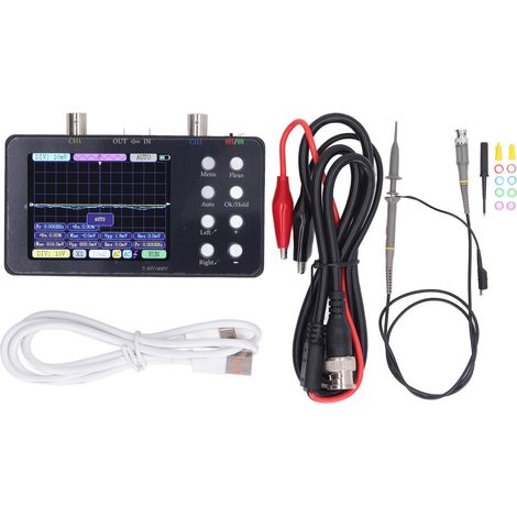 Oscilloscope numérique 2 canaux, écran LCD 3,2 pouces, taux d'échantillonnage 50M/1CH 10MSa/s, bande passante analogique 20KB, kit oscilloscope de stockage 5V (1/5)