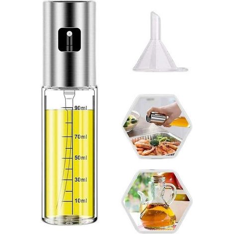 Pulvérisateur d'huile d'olive, 100 ml d'huile pour la cuisson, flacon pulvérisateur d'huile d'olive pour la cuisine, le barbecue, la salade, la pâtisserie, le rôtissage, les grillades (1/5)