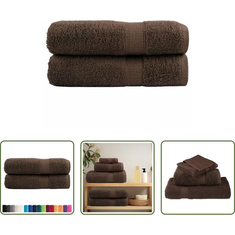 Baumwolle - Premium Handtücher SOLUND 2 Stk. Braun 50x100 cm 600 g/m² (1/5)