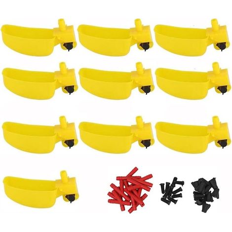 Lot de 10 gobelets à eau automatiques pour oiseaux de caille, abreuvoir, élevage de volaille (1/5)