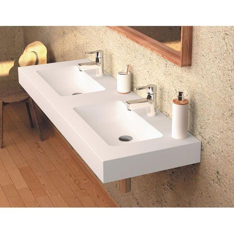 Waschbecken hängend - Solid Surface CARDIFF MURO DOBLE