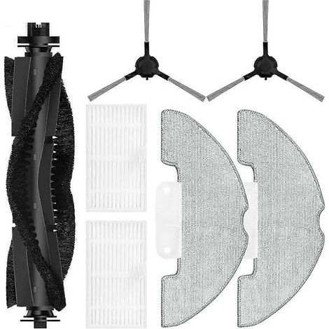 Lot de 7 accessoires pour aspirateur robot Airzeen Q10 Pro / Airzeen J10 / Laresar P10 : brosse principale, filtre et chiffon de nettoyage. (1/5)