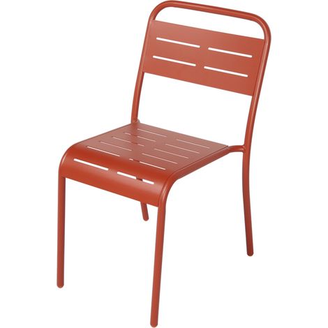 Set von 4 Stühlen Gartenmöbel Esstisch terracotta BERGAME