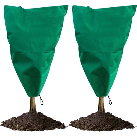 Voile d'Hivernage 2 Pièces 80x100cm,Housse Protection Plante Extérieur avec Cordon de Serrage,Voile Hivernage Anti-Gel pour Arbres et Arbustes (1/5)