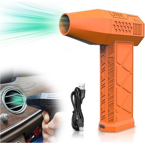 Online Store Sèche-cheveux électrique à main sans fil 130 000 tr/min, dépoussiéreur à air comprimé pour voiture, ordinateur, maison, nettoyage, réduction de la poussière industrielle, batterie intégré (1/4)