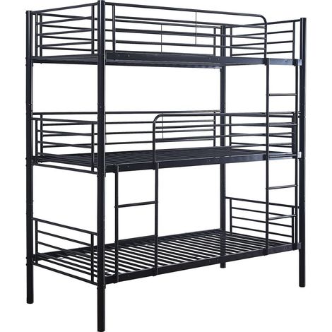 Litera metálica triple "HAVIN" - 90 x 190 cm - Negro