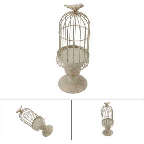 Cage à oiseaux bougeoir en fer Vintage, Base Stable détachable, décor de cage à oiseaux pour chambre à coucher, Restaurant S (1/5)