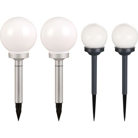 4er Set LED Solar Außen Leuchten Garten Beleuchtung Kugel Lampen Terrassen Weg Licht Strahler