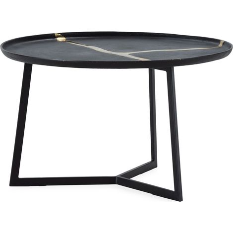 Coucht Tabelle 72x72x44 Accessoires und Geschenke Schwarz / Gold Metall / Vasen, Flaschen und Anziehungshalter für alle Stile, um dem Haus eine Note zu verleihen (1/4)