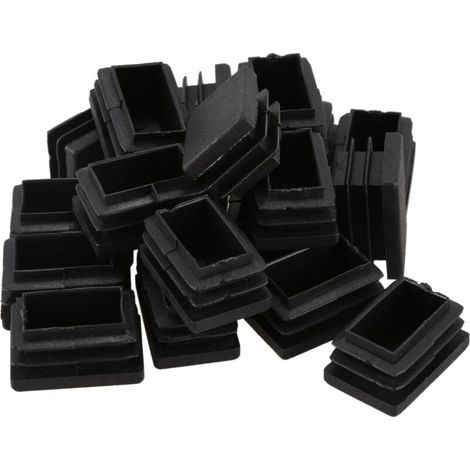 Embout Rectangulaire en Plastique de 20 PièCes Tube Tuyau Fileté 30 Mm X Pieds Caoutchouc (1/4)