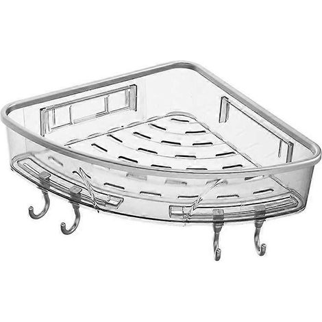 Étagère métallique de salle de bain sans perçage, porte-serviettes et shampoing, organisateur d'angle pour le rangement des serviettes et des produits cosmétiques.