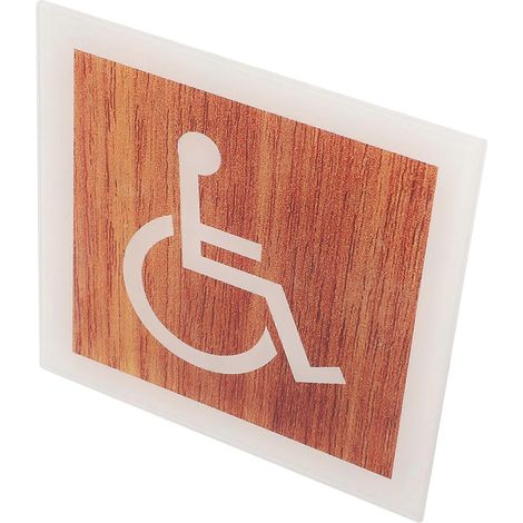 Panneau de toilettes accessibles aux personnes handicapées, panneau pour fauteuil roulant, panneau spécial en acrylique blanc anti-décoloration pour personnes handicapées, 1 pièce par paquet (1/5)
