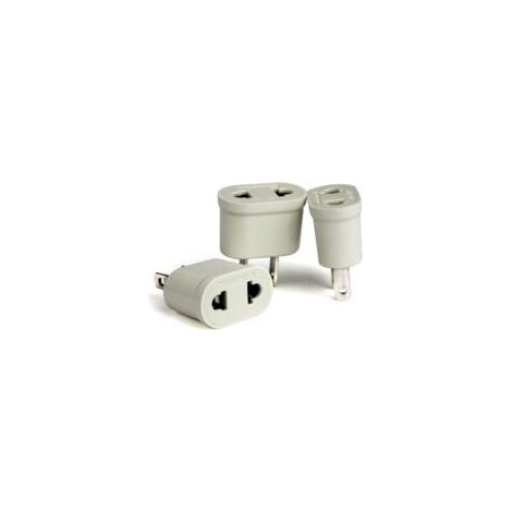 3er-Set Französisch-US-Adapter – Europäischer Stecker auf amerikanischen Stecker – Weiß – Crezuo (1/4)