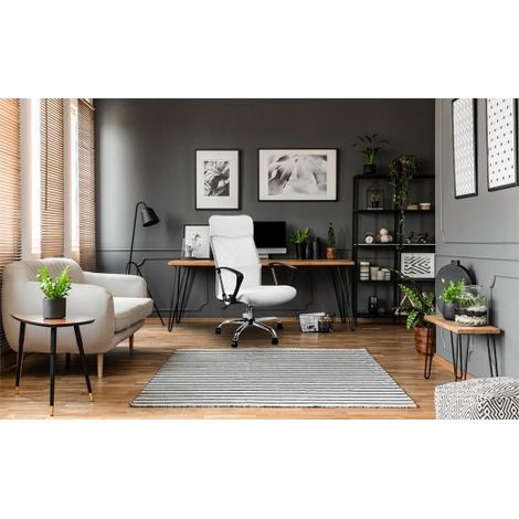 Chaise de Bureau Ergonomique de Qualité Blanche : Confort Optimal pour le Travail Quotidien (1/5)