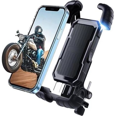 Leytn® Support Téléphone Vélo Fixation Guidon Moto avec Rotation 360 Degrés Anti-vibration pour téléphone de 4.0-6.5 pouces (1/4)