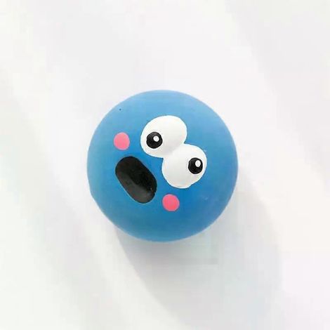 HONORNIC - Balle jouet pour chien aux couleurs vives, jouet à mâcher en caoutchouc souple et couineur pour petits chiens et chiots, jouet interactif pour le jeu de lancer et l'entraînement.