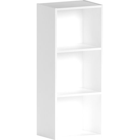 Oxford 3 Tier Cube Bookcase Shelving Storage Unit, White