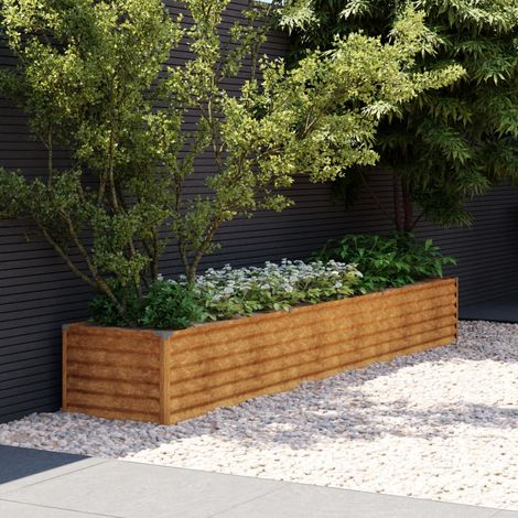 Lit surélevé de jardin 291x50x36 acier corten (1/5)