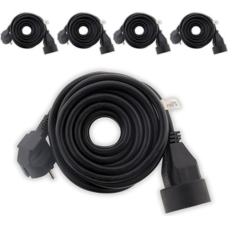 Zenitech – Lot de 5 prolongateurs 16A HO5VV-F 3G1,5mm² – Longueur 3m – Puissance max 3680W – Sécurité enfant certifiée NF