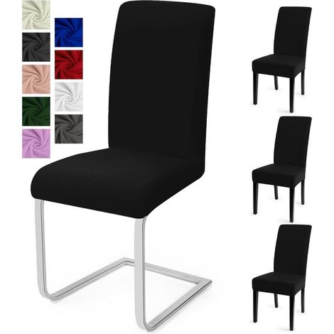Stuhlhussen 4er Set, Stretch, Universal, Waschbar, Schwarz (1/5)