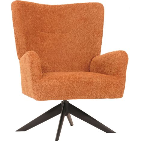 Fauteuil lounge HWC-N65, fauteuil cocktail fauteuil rembourré fauteuil relax, pivotant, tissu/textile chenille métal t (1/5)