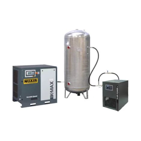 Compresseur à vis 7.5 kW 500L 10CV sécheur K-MAX 7.5/10/500VG/ES NUAIR (1/3)