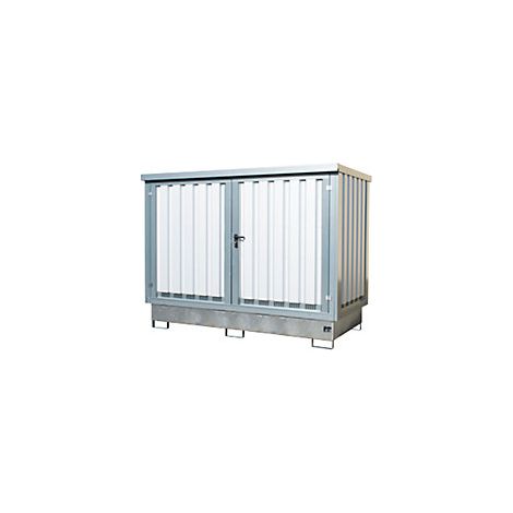 Stahl-Gefahrstoffdepot  für 2 x 1000-l-IBC/KTC  HxBxT 2180 x (1/3)