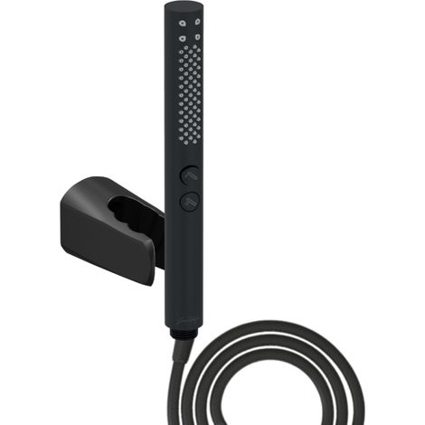 Pommeau de douche JACOB DELAFON Shift+ rond 2 jets noir mat + flexible + support